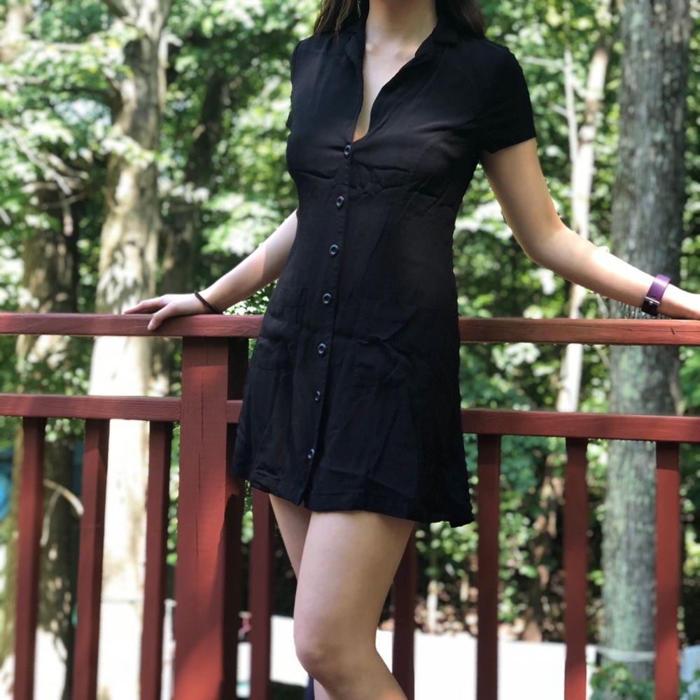 Collared black dress